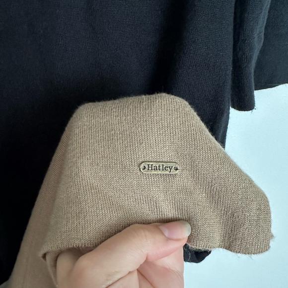 Hatley Color block Stripes Gray/Black/Tan Three Quarter Sleeve Sweater Dress - Picture 7 of 7